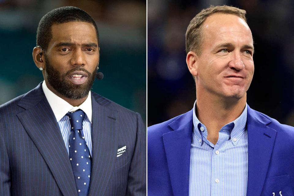 <p>Doug Murray/Icon Sportswire via Getty; Justin Casterline/Getty</p> Randy Moss; Peyton Manning