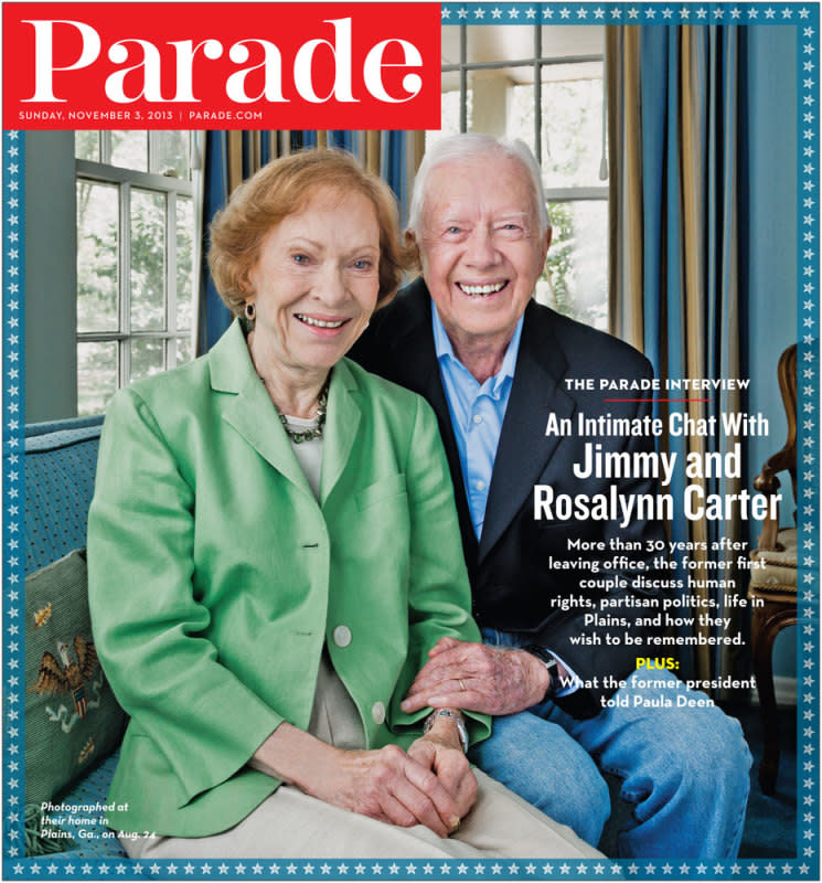 Decades after he left office, Carter and his wife, Rosalynn, posed for the Nov. 3, 2013 cover.<p>Parade cover archive</p>