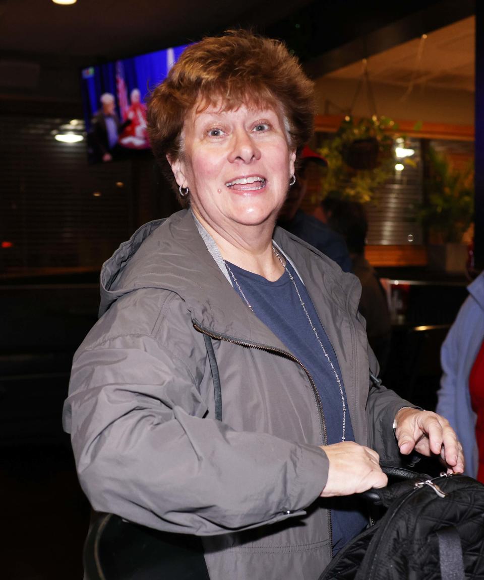 Ward 4 Councilor Susan Nicastro smiles at Tommy Doyle's at Sidelines after she was reelected on Tuesday, Nov. 8, 2023.