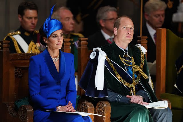 <p>Andrew Milligan - Pool/Getty</p> Kate Middleton and Prince William in Scotland on July 5, 2023