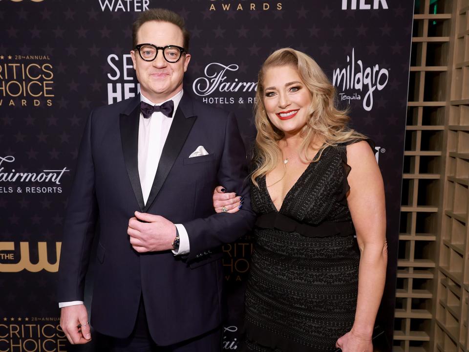 Brendan Fraser and Jeanne Moore attend the 28th Annual Critics Choice Awards at Fairmont Century Plaza on January 15, 2023 in Los Angeles, California