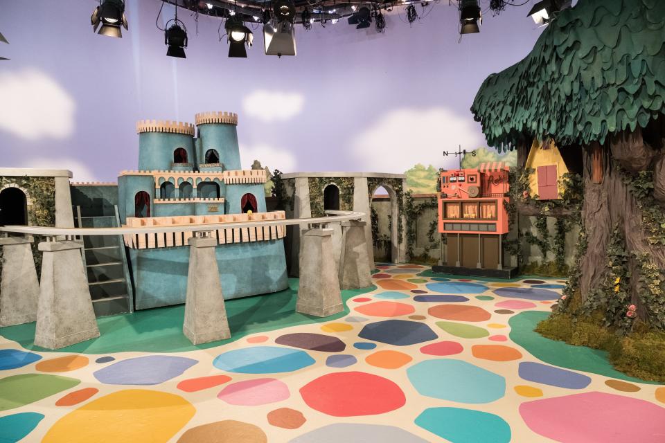 Healy was shocked to learn that the original Mister Rogers’ Neighborhood show filmed the Neighborhood of Make-Believe scenes on the same stage as the neighborhood scenes.