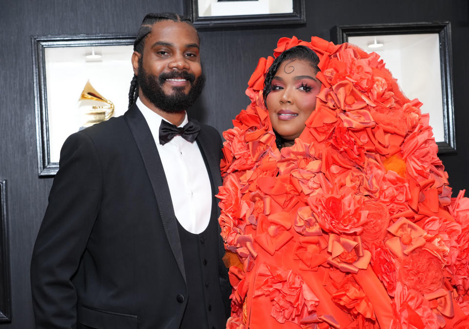 Closeup of Myke Wright and Lizzo