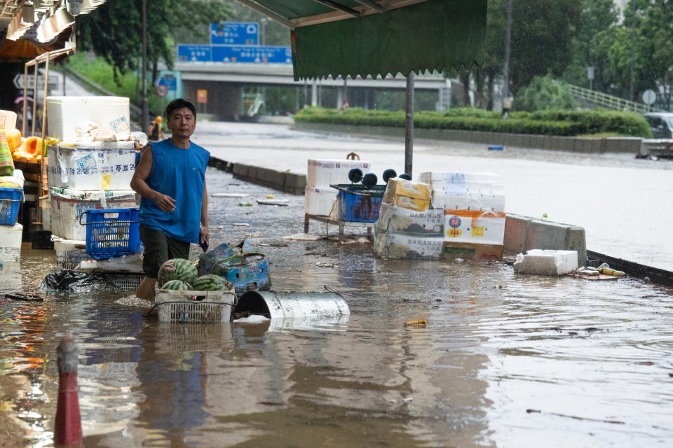 本港9月8日遇上世紀豪雨，多區嚴重水浸。 法新社圖片