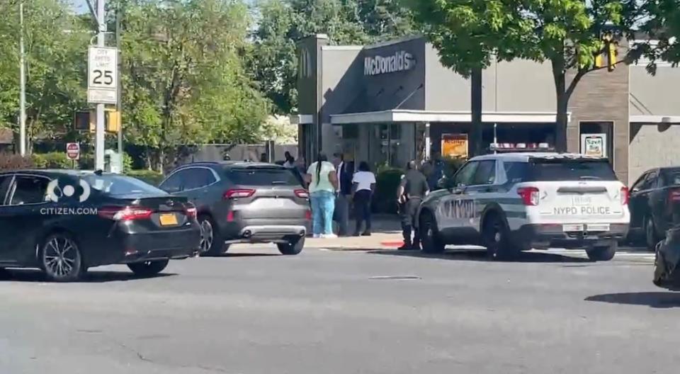One of the young victims was knifed in the chest, while the other was slashed on the hand in front of the fast food restaurant at 1600 Boston Road in Charlotte Gardens just before 4 p.m., according to police. Citizen