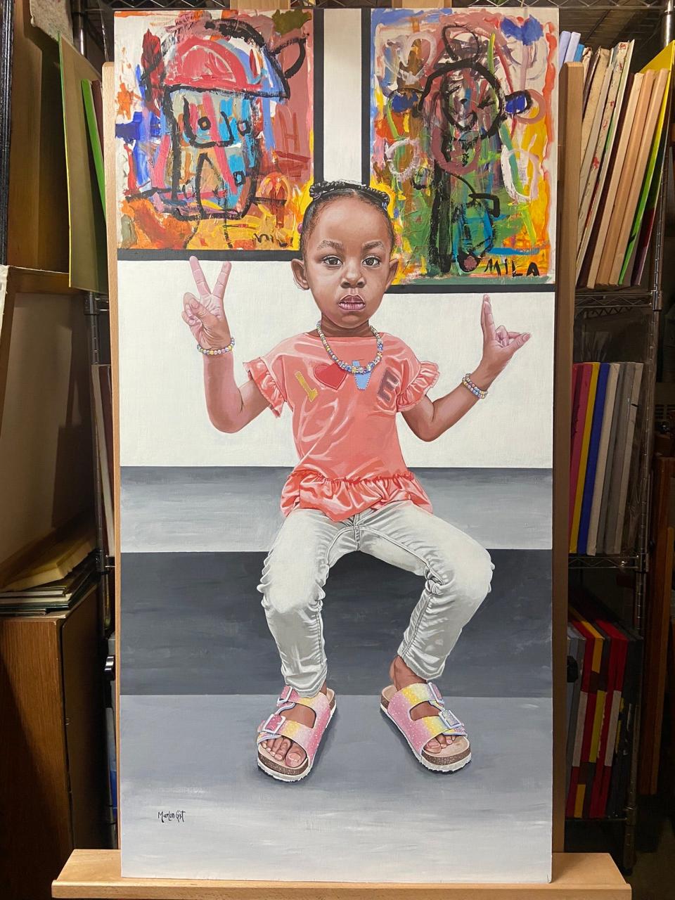 "Mila's Art Gallery" is a painting by Aliquippa artist Marlon Gist to be featured at Pittsburgh International Airport.