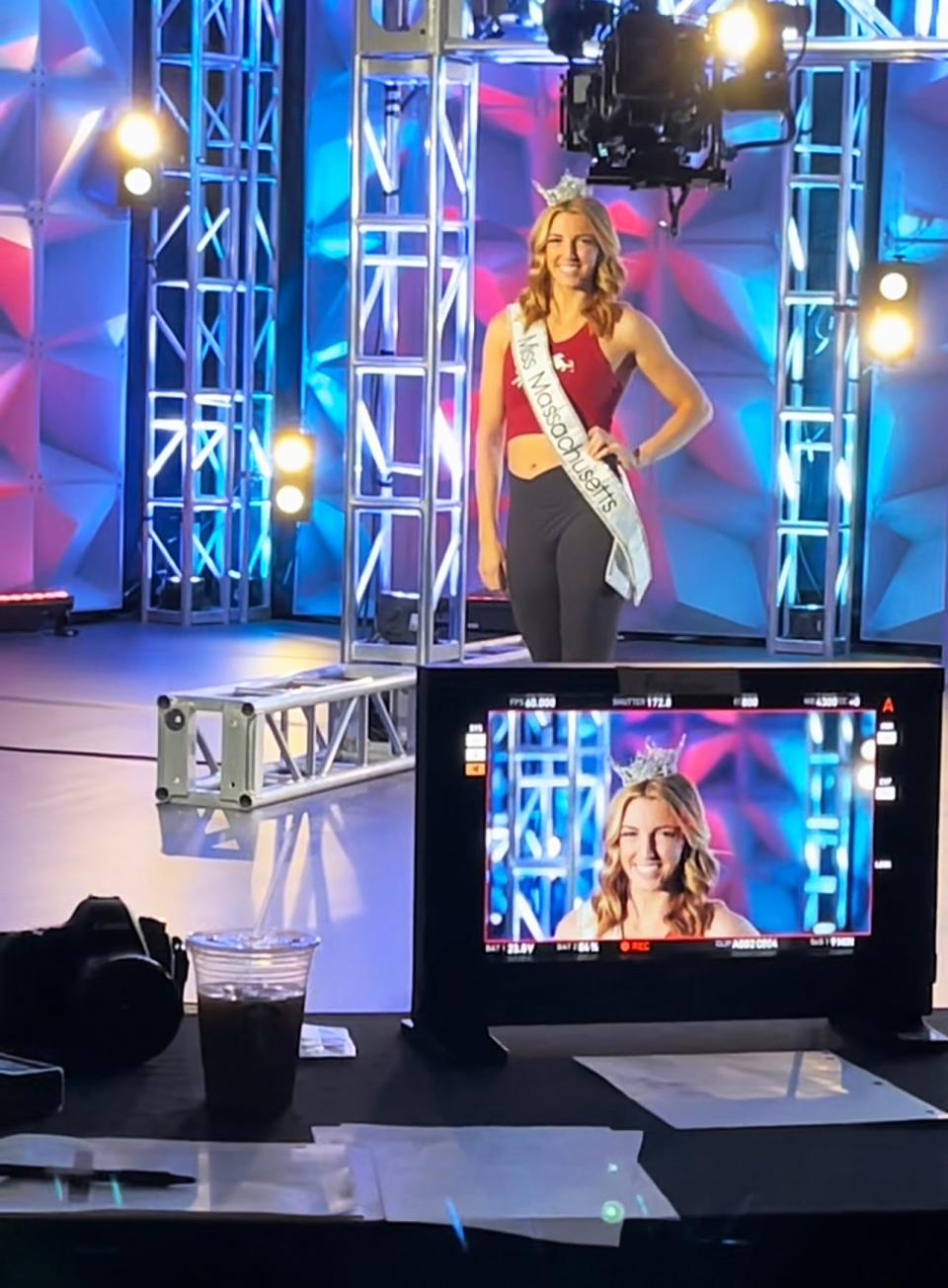 Taunton native and Bridgewater-Raynham Regional High School teacher Lyndsey Littlefield during filming of Season 14, Episode 2 of NBC's American Ninja Warrior in March. 