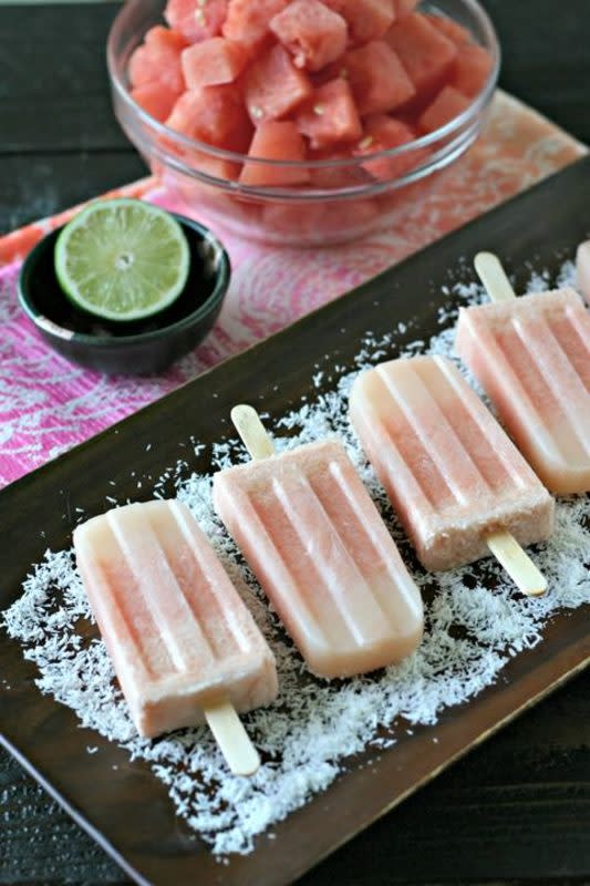 <p>Everyday Maven</p><p>Enjoy the flavors of the South Pacific in these mouthwatering popsciles! </p><p><strong>Get the recipe: <a href="http://www.everydaymaven.com/2015/otai-coconut-watermelon-popsicles/" rel="nofollow noopener" target="_blank" data-ylk="slk:Otai Coconut Watermelon Popsicles;elm:context_link;itc:0;sec:content-canvas" class="link ">Otai Coconut Watermelon Popsicles</a></strong></p>