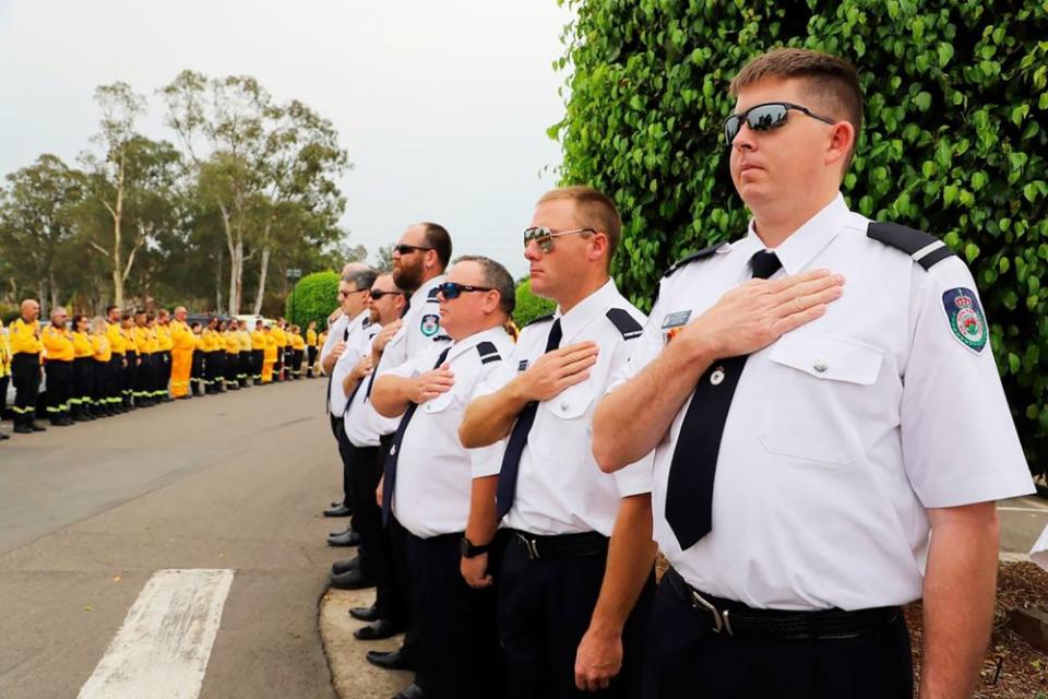 New South Wales Rural Fire Service officers at Andrew O'Dwyer's funeral | AP/Shutterstock