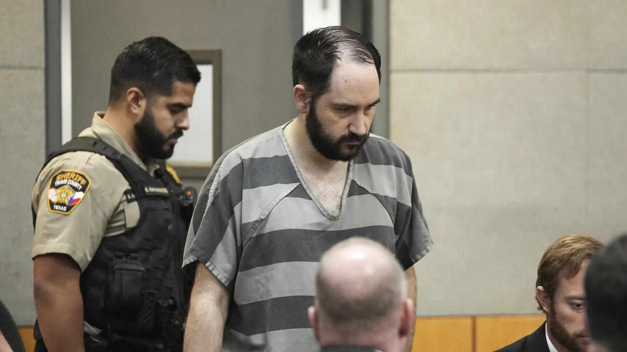  Daniel Perry enters the courtroom at the Blackwell-Thurman Criminal Justice Center in Austin, Texas. 