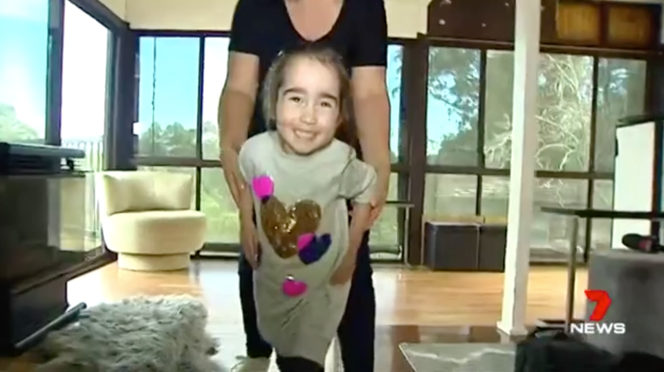 Isabella Lombardo’s determination to walk has stunned those who have followed her journey. Source: 7News