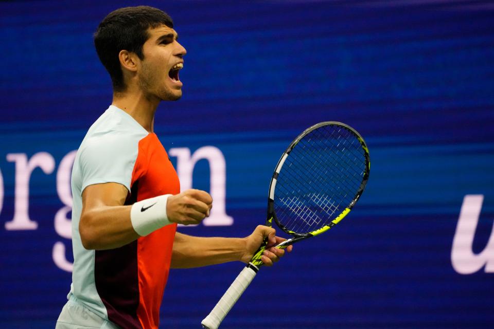 Carlos Alcaraz of Spain defeats Casper Ruud to win the US Open.