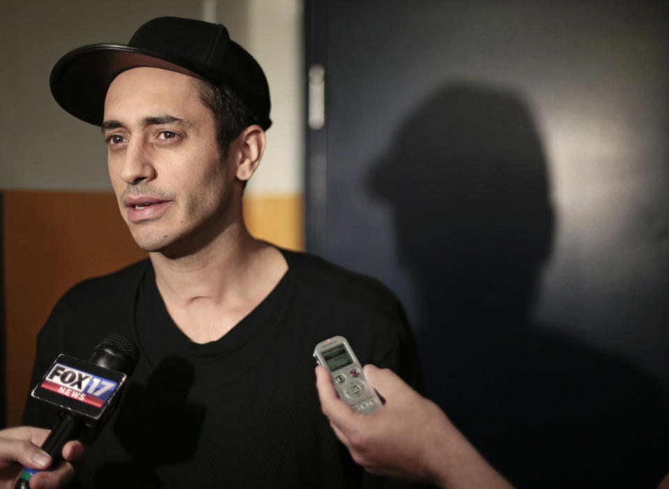 Nashville Predators center Mike Ribeiro talks with reporters Monday, April 27, 2015, in Nashville, Tenn. Although the Predators rebounded after missing the playoffs the past two years, they lost the opening round of the playoffs 4-2 to the Chicago Blackhawks. (AP Photo/Mark Humphrey)