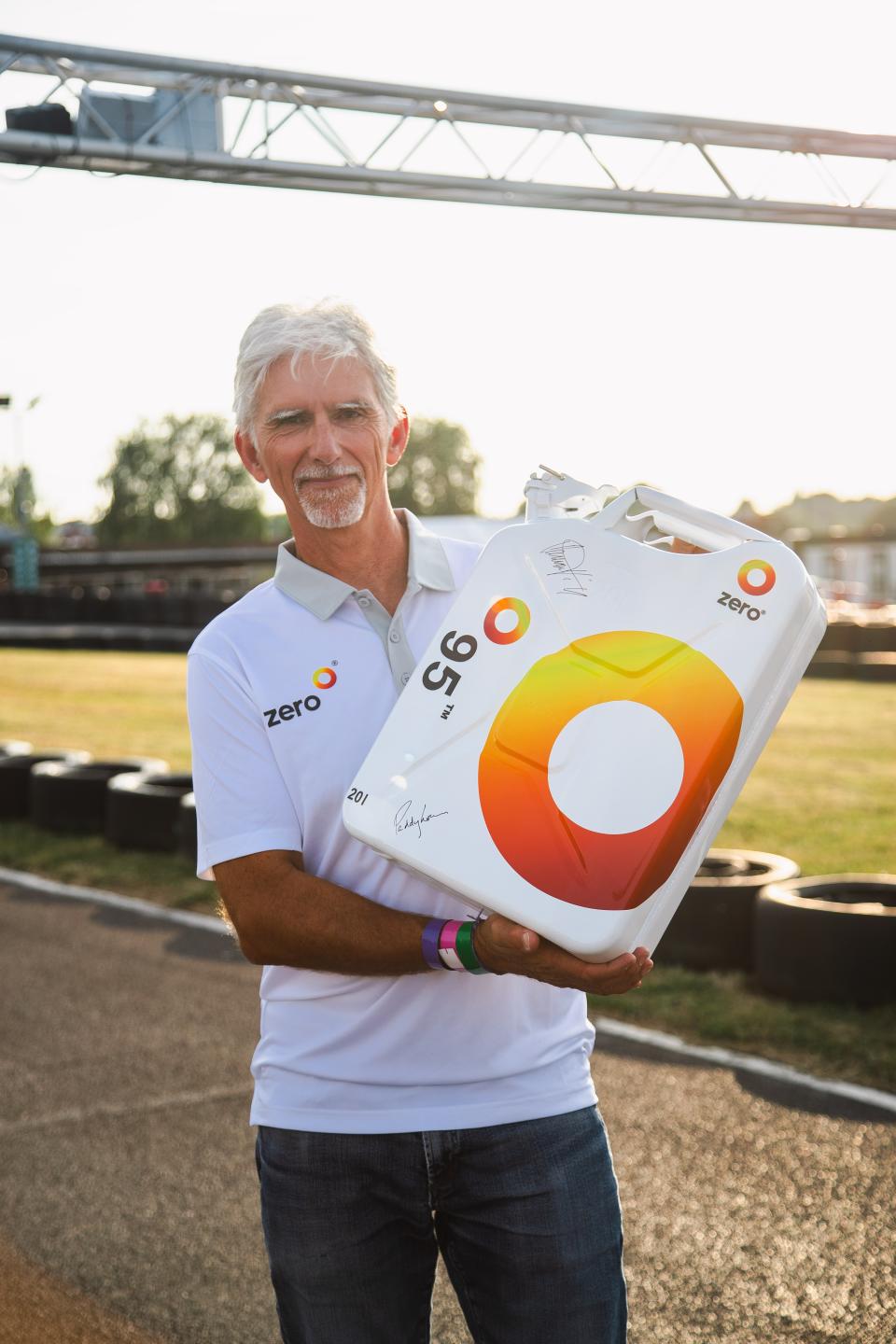 Damon Hill became the first person to drive a go-kart powered by synthetic fuel from Zero Petroleum (PA)