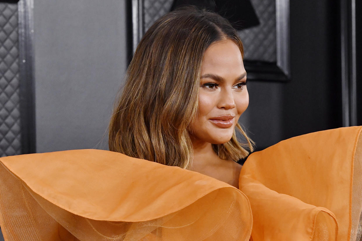 Chrissy Teigen, 35, was spotted on husband John Legend's Instagram account this weekend. Teigen has stayed mum on social media lately as a result of the revelations that she cyber-bullied Courtney Stodden. (Photo: Frazer Harrison/Getty Images for The Recording Academy)
