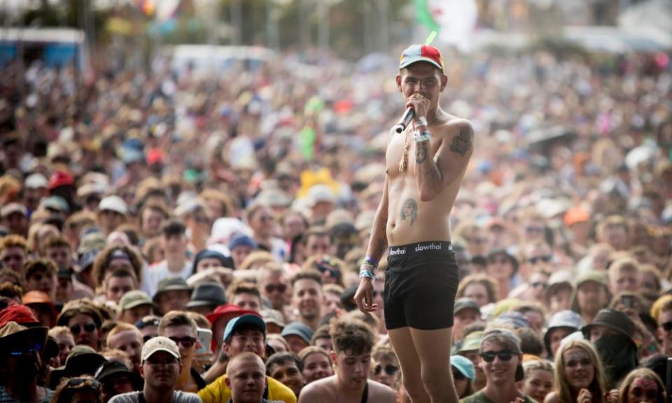 Slowthai at Glastonbury in 2019.