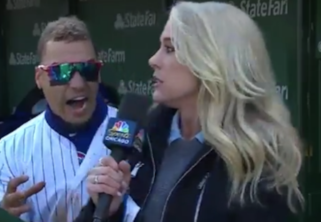 Javier Baez pranks TV reporter by scaring her on live broadcast