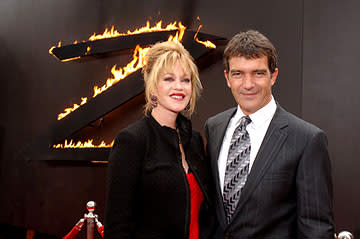 Melanie Griffith and Antonio Banderas at the LA premiere of Columbia Pictures' The Legend of Zorro