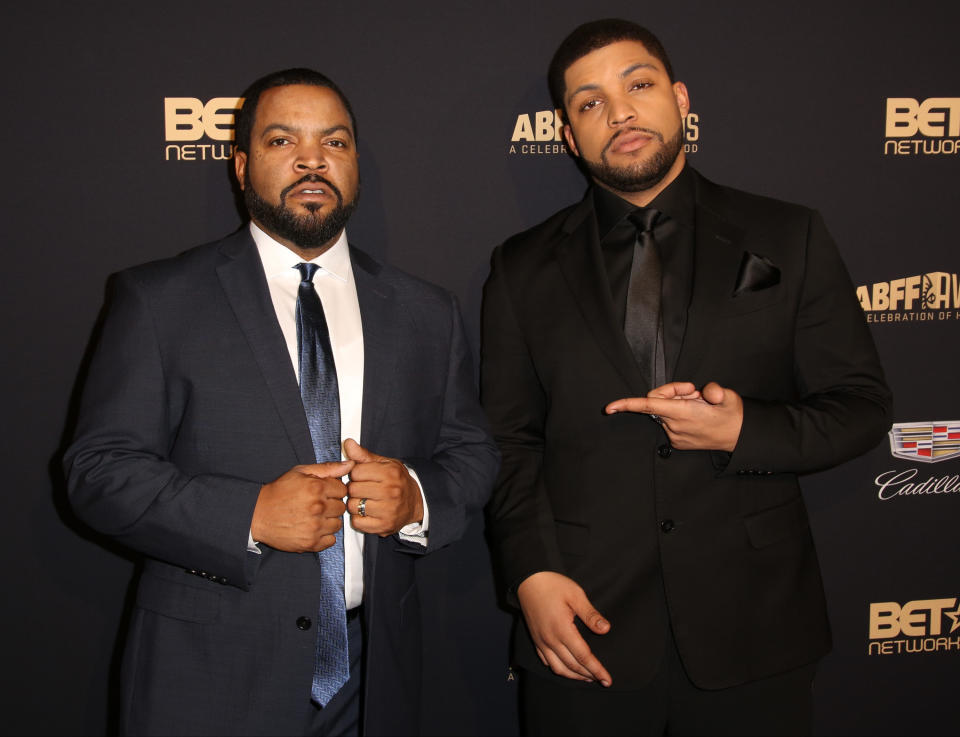 Ice Cube and O'Shea both in suits