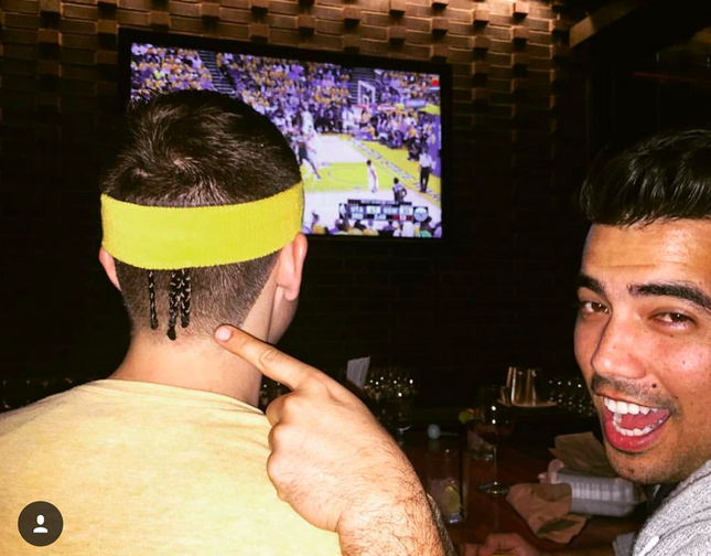 JaVale McGee rat-tail headbands are apparently now A Thing. (Image via ct_do on Instagram)