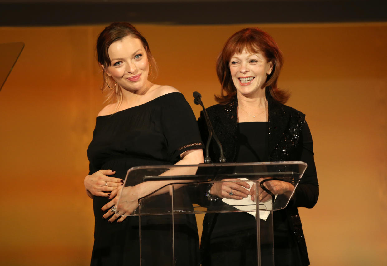 Francesca Eastwood and Frances Fisher onstage during the 28th Annual Environmental Media Association Awards at Montage Beverly Hills, Calif., on May 22, 2018. (Photo: Phillip Faraone/Getty Images for Environmental Media Association)