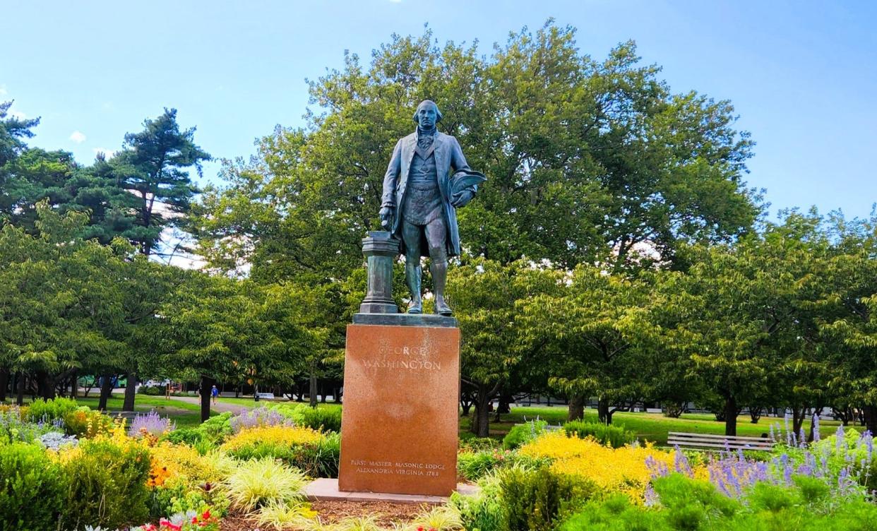 Statue of George Washington in Flushing Meadows Corona Park in New York.