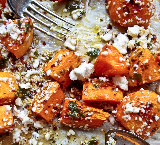 Roast Pumpkin with Feta and Honey