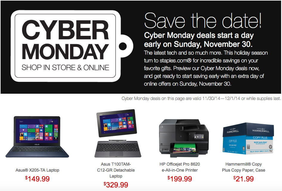 Check out Staples’ special Cyber Monday tech deals everything you