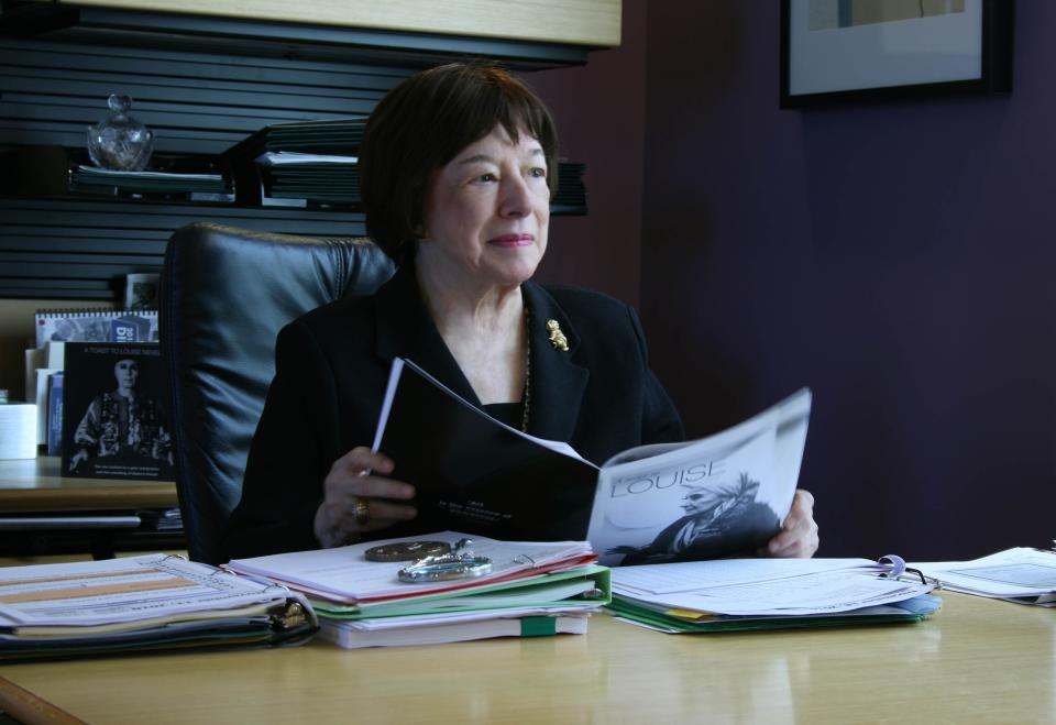 Myra Daniels in her administration building  office adjacent to Hayes Hall.