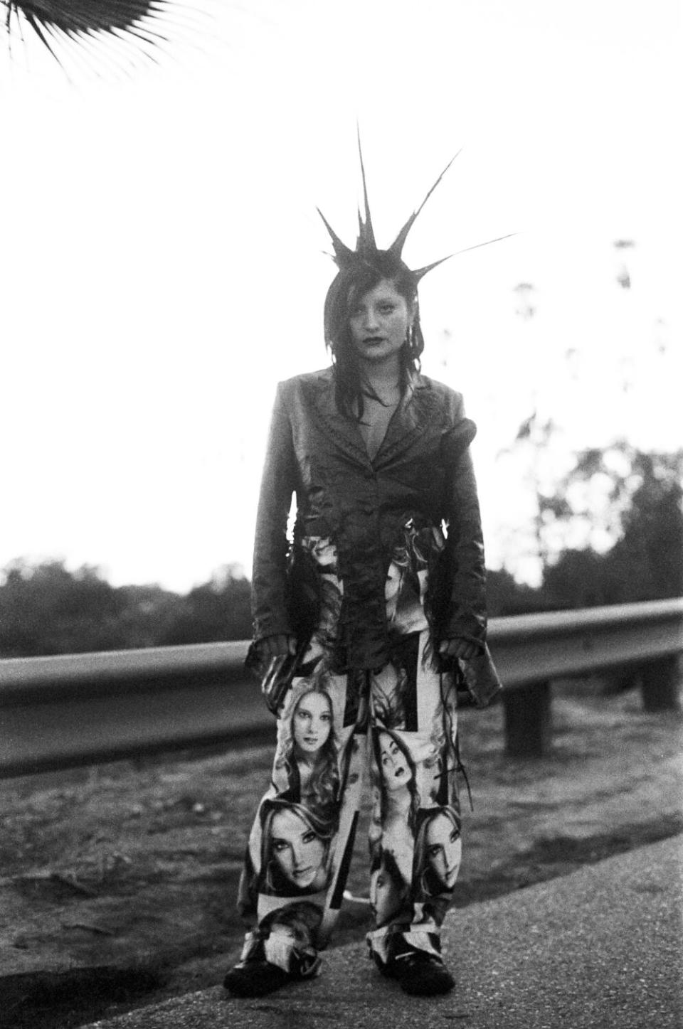 A black and white photo of artist Karla Ekatherine Canseco