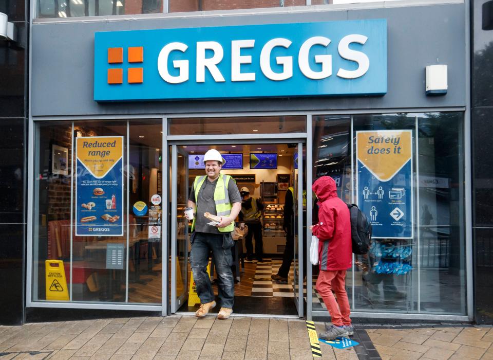 Greggs reopened more stores with social distancing measures and has moved into online ordering via a partnership with JustEat (PA)