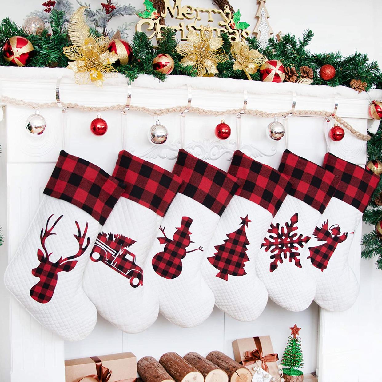 buffalo plaid Christmas stockings