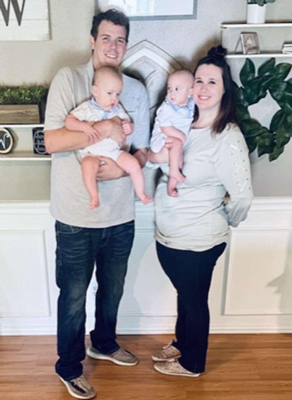 Cara Winhold and her husband, Blake, welcomed superfetation twins Colson and Cayden. (Courtesy Cara Winhold)