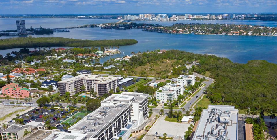 An aerial photo shows Lido Key, one of the assets that helped Sarasota earn the No. 5 ranking in the U.S. News Best Places to Live in the United States.