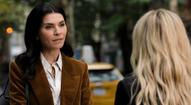 <p>Apple TV+</p> Julianna Margulies and Reese Witherspoon in a 'The Morning Show' scene