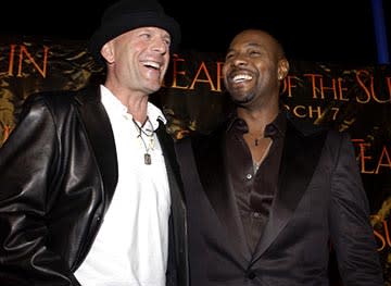 Bruce Willis and Antoine Fuqua at the LA premiere of Columbia's Tears of the Sun