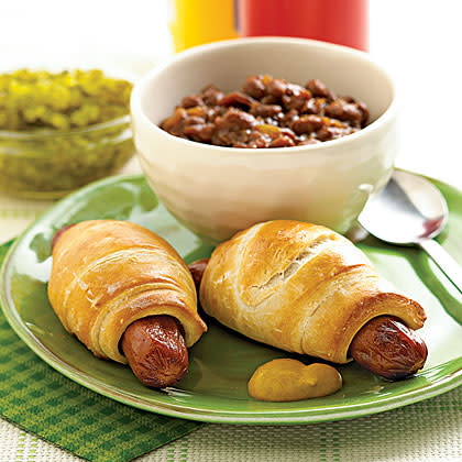 Turkey Franks with Molasses Baked Beans