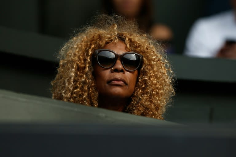 Oracene Price, mother of US players Venus and Serena Williams, watches her daughter Serena play against Britain's Heather Watson during their women's singles 3rd round match, on day five of the Wimbledon Championships, on July 3, 2015