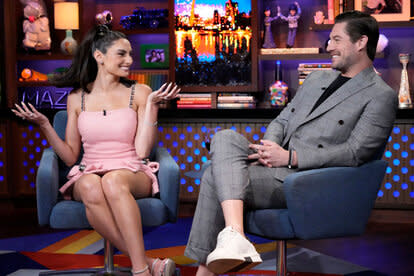 Paige Desorbo and Craig Conover as guests on WWHL