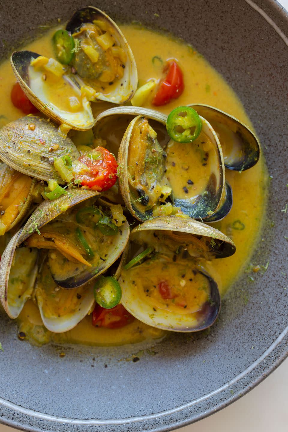 Coconut and Green Curry Clams