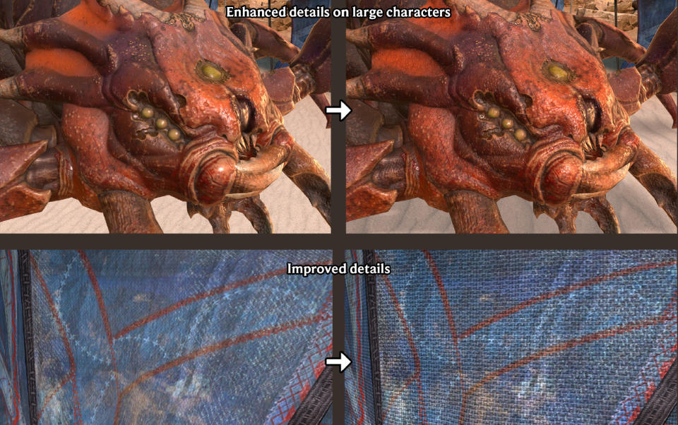 An official comparison of the graphics between Asgard's Wrath 2 running on a Quest 2 and a Quest 3