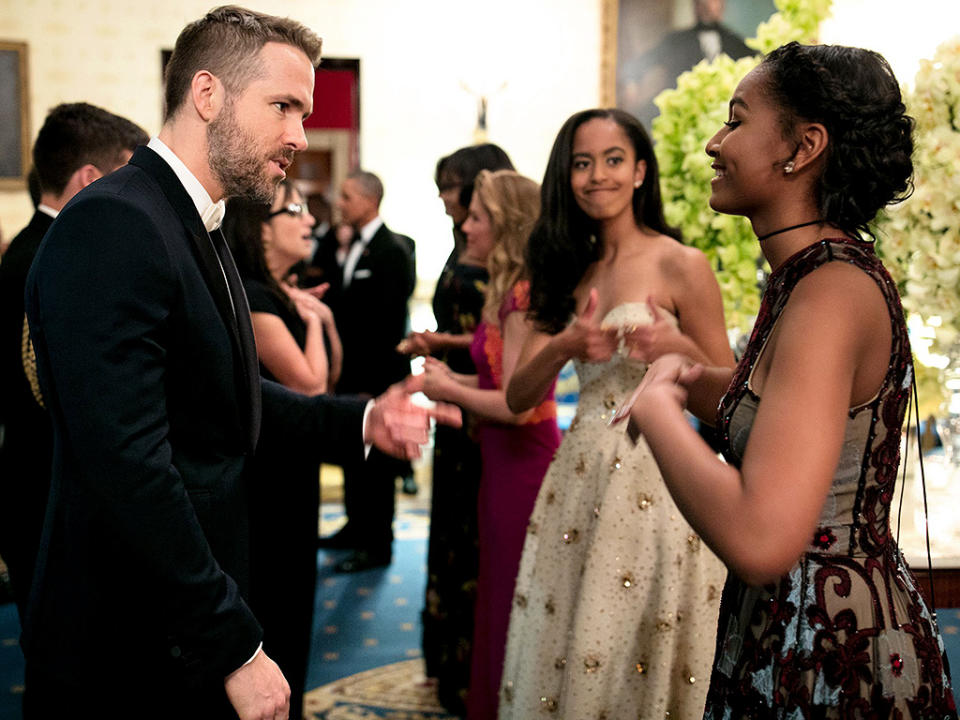 #SiblingGoals! Malia Obama Adorably Cheers on Little Sister Sasha as She Fangirls Over Ryan Reynolds| Malia Obama, Ryan Reynolds, Sasha Obama