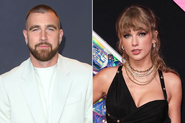 <p>Steve Granitz/FilmMagic; John Nacion/WireImage</p> Travis Kelce, Taylor Swift