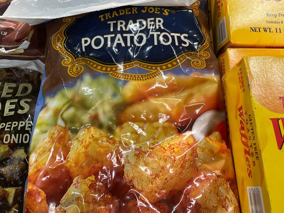 trader joes potato tots in the freezer aisle