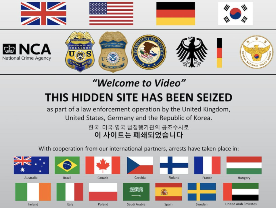 Welcome to Video has been seized as part of a law enforcement operation