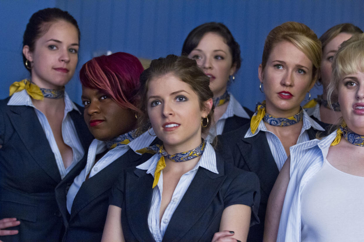 Anna Kendrick and the Barden Bellas in a still from <i>Pitch Perfect</i> (Universal)