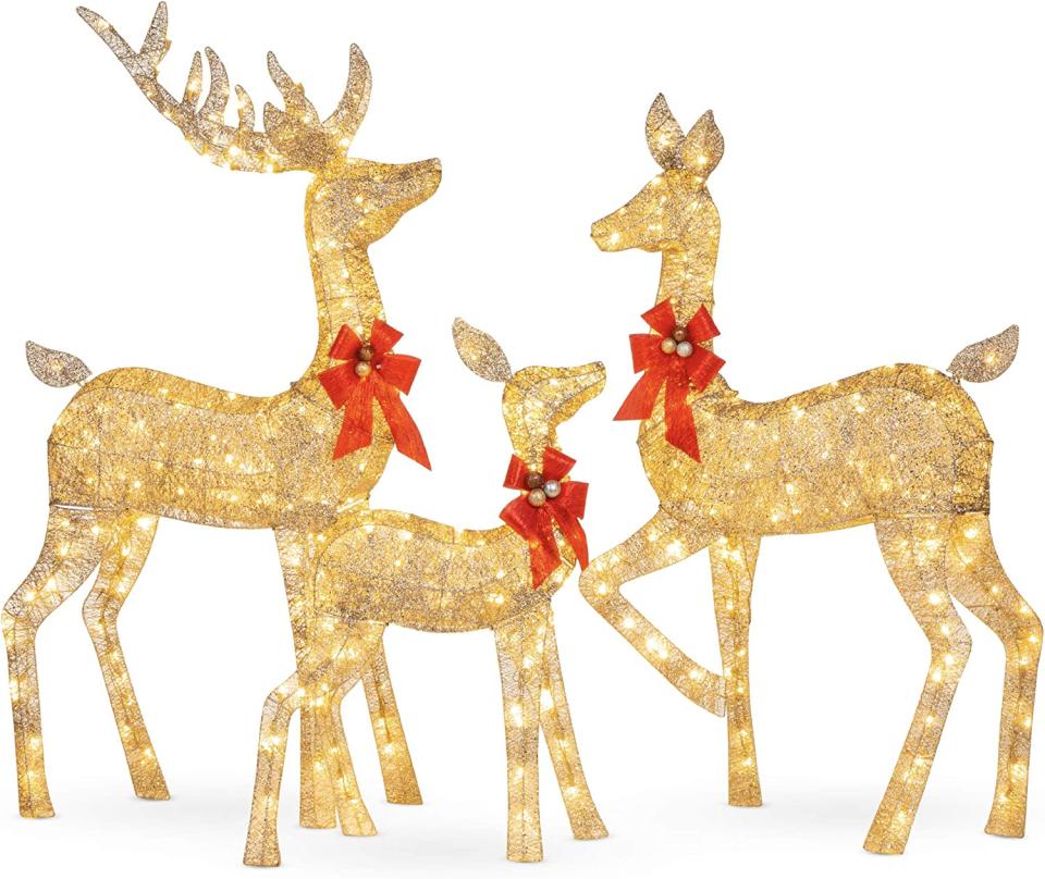 outdoor christmas decorations deer set three piece