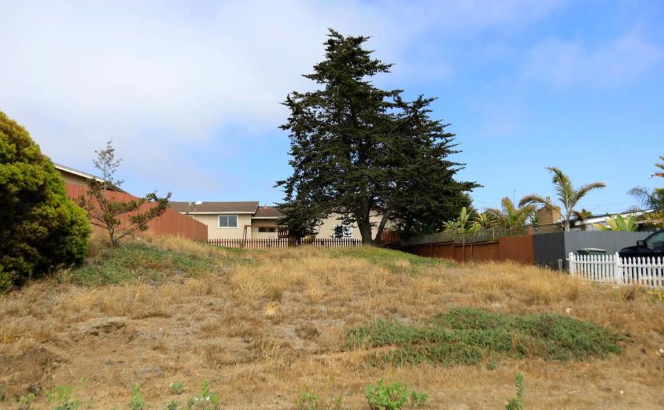 An empty lot between two homes in the 1800 block of 10th Street in Los Osos. Empty lots like this are scattered all over town with property owners unable to build amid a long-running moratorium that may finally be coming to an end.