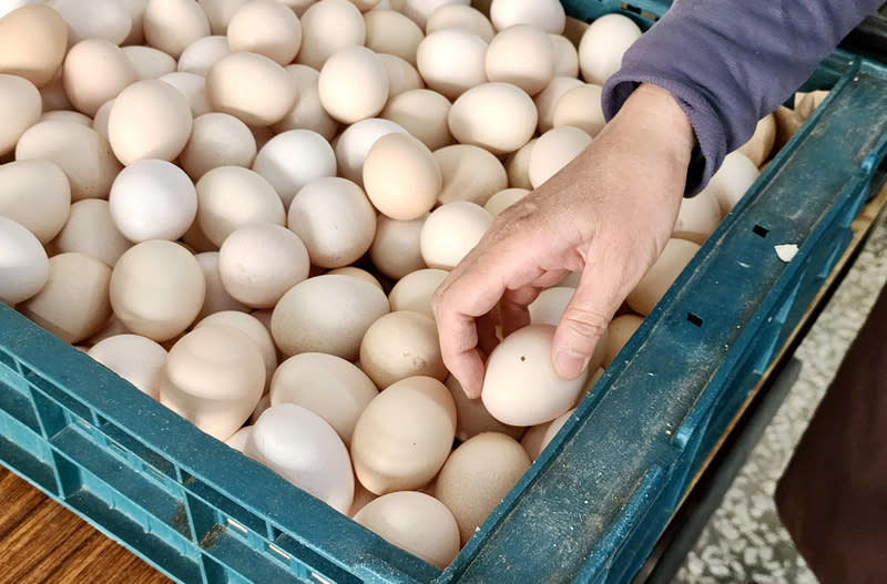 農業部專案進口蛋爭議不斷。圖為民眾雜糧行買雞蛋。（中央社資料照）