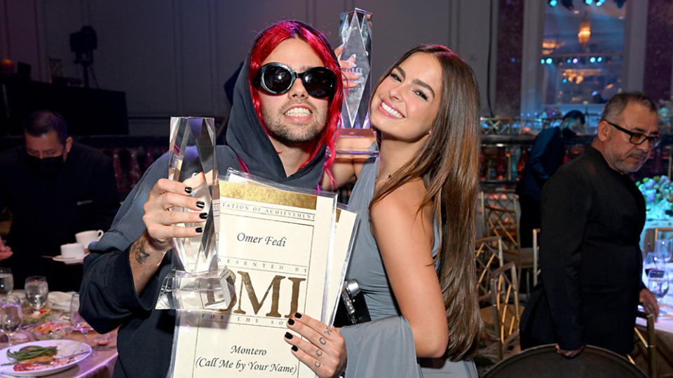 Omer Fedi and Addison Rae (Photo by Michael Kovac/Getty Images for BMI) - Credit: Courtesy of BMI